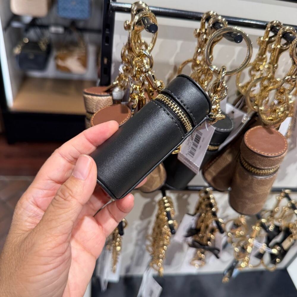 Coach Lipstick Case Bag Charm CEU34 Gold/Black